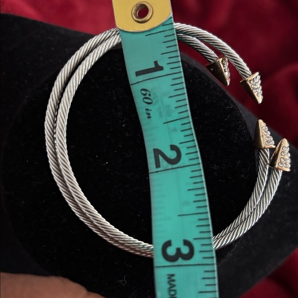 Elegant Silver and Gold-Tone Titanium bling Women's Bracelet - Picture 7 of 13